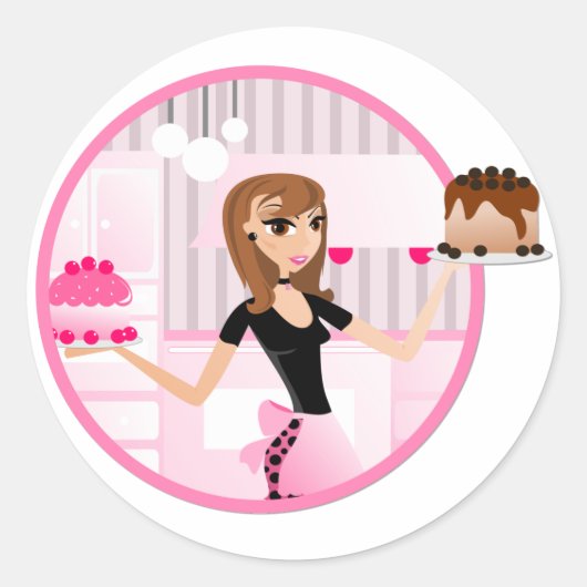 ベーカー/ベーカリー/パティシシェフステッカー ラウンドシール (正面)