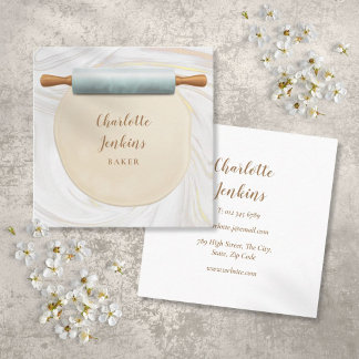 ベーカーPatisserie大理石スワーズ転がズのピン スクエア名刺