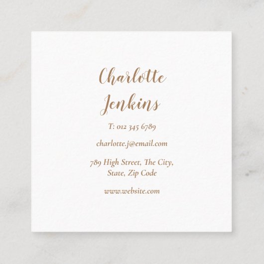 ベーカーPatisserie大理石スワーズ転がズのピン スクエア名刺 (裏面)