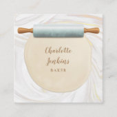 ベーカーPatisserie大理石スワーズ転がズのピン スクエア名刺 (正面)