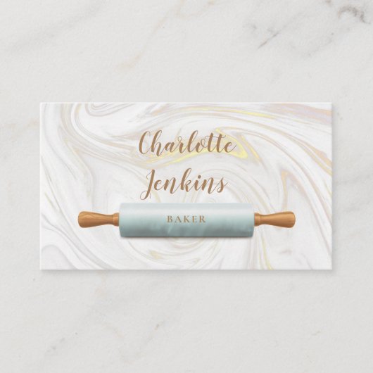 ベーカーPatisserie大理石スワーズ転がズのピン 名刺 (正面)