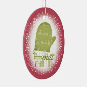 ベーキングおもしろいのミットはクリスマスに衣を付ける セラミックオーナメント (右)