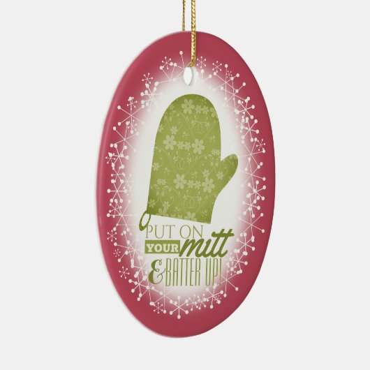 ベーキングおもしろいのミットはクリスマスに衣を付ける セラミックオーナメント (右)