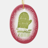 ベーキングおもしろいのミットはクリスマスに衣を付ける セラミックオーナメント (裏面)