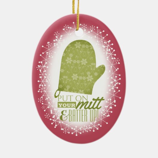 ベーキングおもしろいのミットはクリスマスに衣を付ける セラミックオーナメント (裏面)
