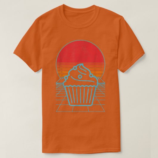 ベーキングおもしろいカップケーキベイカーカップケーキ恋人80s 90s R Tシャツ (デザイン正面)