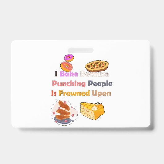 ベーキングおもしろいシャツ：人を殴るので焼く バッジ (正面)
