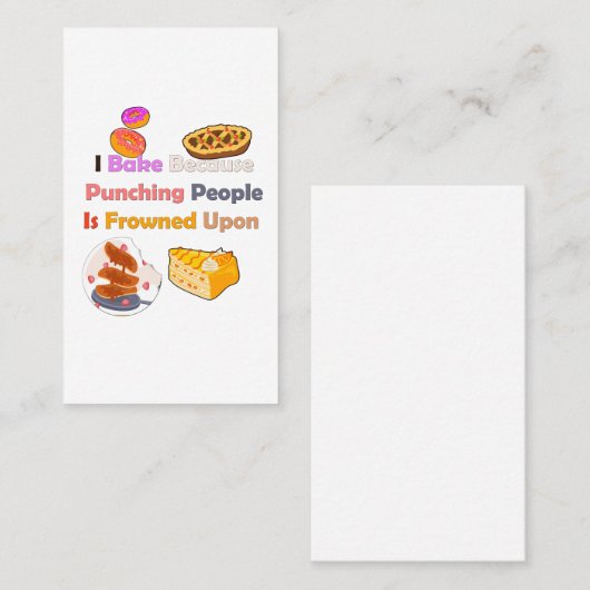 ベーキングおもしろいシャツ：人を殴るので焼く 名刺 (正面/裏面)