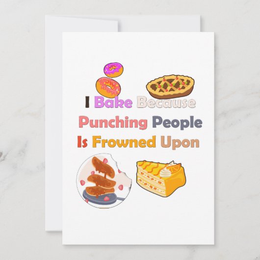 ベーキングおもしろいシャツ：人を殴るので焼く 招待状 (正面)