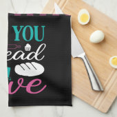 ベーキングおもしろいパンひざまずいたものはラブプレイド キッチンタオル (四つ折り)