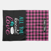 ベーキングおもしろいパンひざまずいたものはラブプレイド キッチンタオル (横)