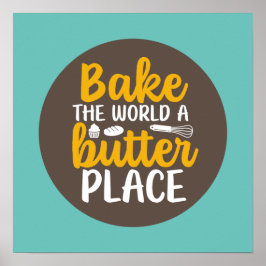 ベーキングおもしろいベーカリータイポグラフィレトロキッチンデコル ポスター