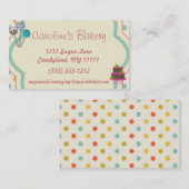 ベーキングおよびベーカリーのブティック、水玉模様 名刺 (正面/裏面)