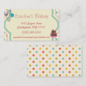 ベーキングおよびベーカリーのブティック、水玉模様 名刺 (正面/裏面)