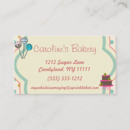 ベーキングおよびベーカリーのブティック、水玉模様 名刺