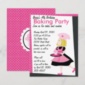 ベーキングかわいこちゃん 招待状 (正面/裏面)