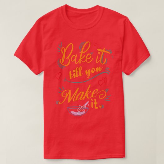 ベーキングするまで焼おもしろいく Tシャツ (デザイン正面)