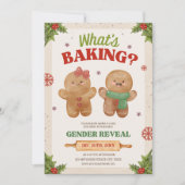 ベーキングとはクリスマス性別がジンジャーブレッドを明らかにする 招待状 (正面)