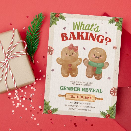 ベーキングとはクリスマス性別がジンジャーブレッドを明らかにする 招待状