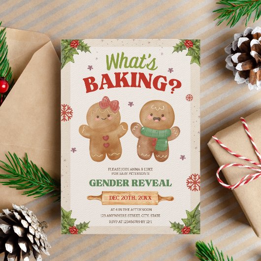 ベーキングとはクリスマス性別がジンジャーブレッドを明らかにする 招待状