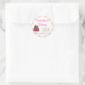 ベーキングとベーカリーブティックピンク水玉模様 ラウンドシール (バッグ)