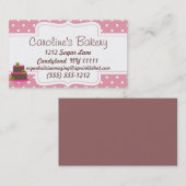 ベーキングとベーカリーブティックピンク水玉模様 名刺 (正面/裏面)