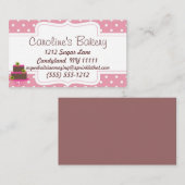 ベーキングとベーカリーブティックピンク水玉模様 名刺 (正面/裏面)