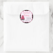 ベーキングとベーカリーブティックブラック&ピンク ラウンドシール (バッグ)