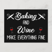 ベーキングとワインで全てを素晴らし作る ポストカード (正面)