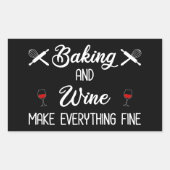 ベーキングとワインで全てを素晴らし作る 長方形シール (正面)