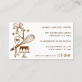 ベーキングと料理の具木目のテクスチャと白 名刺 (裏面)