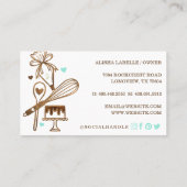 ベーキングと料理の具木目の質感と青 名刺 (裏面)