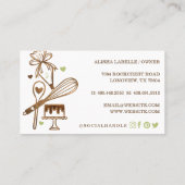 ベーキングと料理の器具の木目調と緑 名刺 (裏面)