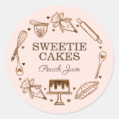 ベーキングと料理の器具Woodgrainテクスチャの瓶Cla ラウンドシール (正面)