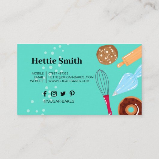 ベーキングと料理器具グリーンケーキパン 名刺 (裏面)