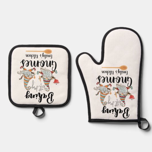 ベーキングと格言カスタムベーカリー格言ベーキング 鍋つかみ&鍋敷きセット (正面)