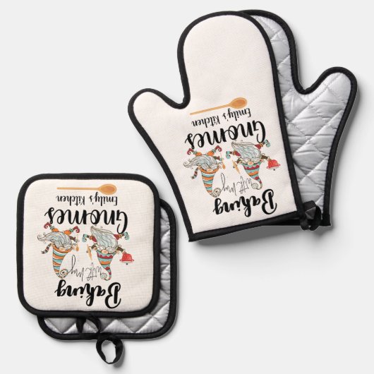 ベーキングと格言カスタムベーカリー格言ベーキング 鍋つかみ&鍋敷きセット (正面/裏面)