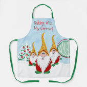 ベーキングと私のグノーミー格言クリスマスクリスマス エプロン (正面)