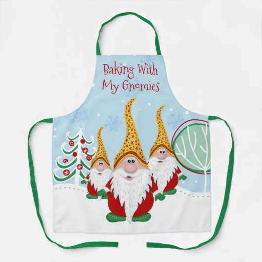 ベーキングと私のグノーミー格言クリスマスクリスマス エプロン (正面)