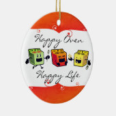 ベーキングのクリスマスのオーナメントを調理する幸せなオーブン セラミックオーナメント (右)