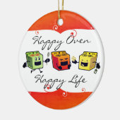 ベーキングのクリスマスのオーナメントを調理する幸せなオーブン セラミックオーナメント (左)