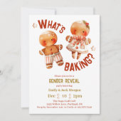 ベーキングのクリスマスレッドとホワイトジェンダーの表示 招待状 (正面)