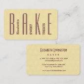 ベーキングのシンプルなスタイルV36A1バターおよびチョコレート 名刺 (正面/裏面)