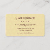 ベーキングのシンプルなスタイルV36A1バターおよびチョコレート 名刺 (裏面)