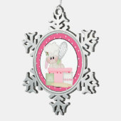 ベーキングのバニーのクリスマスのピューターの雪片のオーナメント スノーフレークピューターオーナメント (右)