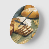 ベーキングのパン ラウンド壁時計 (傾斜)
