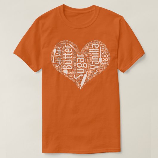 ベーキングの具材ハートTシャツ Tシャツ (デザイン正面)