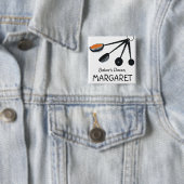 ベーキングの名札を調理する計量スプーンのスパイス 缶バッジ (インサイチュ)