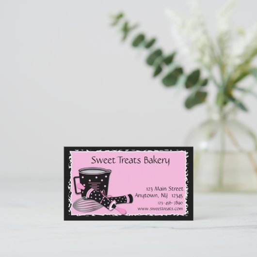 ベーキングの水玉模様 名刺 (スタンド正面)