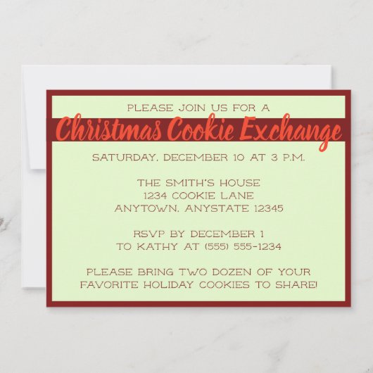 ベーキングの精神の明るいクッキーのパーティの招待状 招待状 (裏面)
